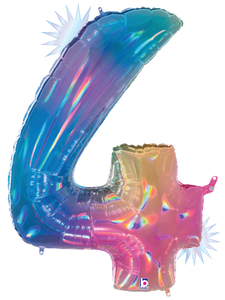 15844RWP Megaloons® Number "4" Opal Rainbow