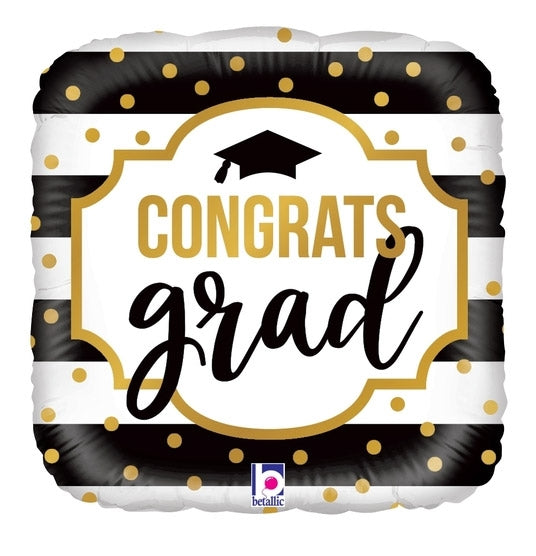 36946 Black & White Stripe Grad