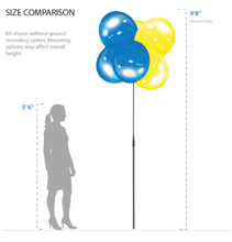 Load image into Gallery viewer, BalloonBobber® 6-Balloon Cluster Pole Kit with Brackets with Screws &amp; Bands
