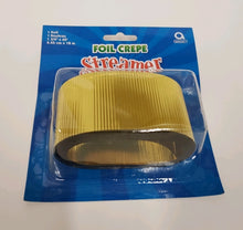 Load image into Gallery viewer, 18070 60ft Crepe Metallic Streamer - Gold
