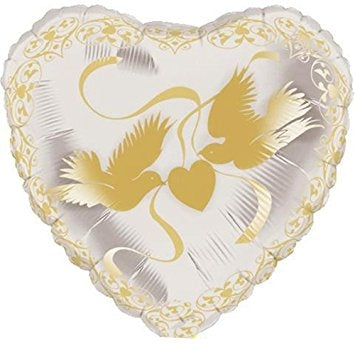 81660 Crystal Heart Gold Doves