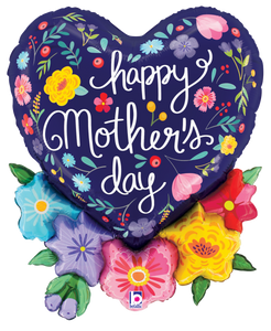 25339 Mother's Day Folk Floral Heart