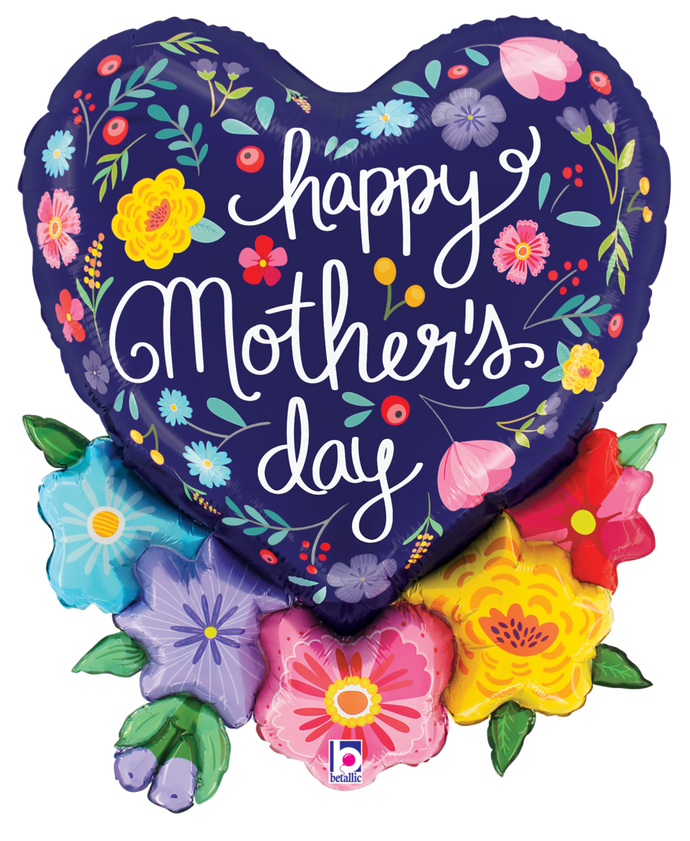 25339 Mother's Day Folk Floral Heart