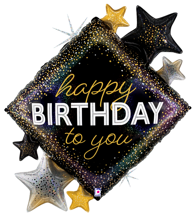 25370 Metallic Birthday Diamond Stars