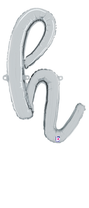 34708SP Script Letter "h" Silver