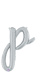 34716SP Script Letter "p" Silver