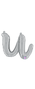 34721SP Script Letter "u" Silver