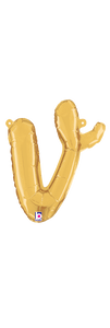 34722GP Script Letter "v" Gold