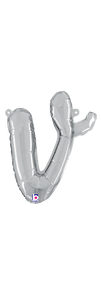 34722SP Script Letter "v" Silver