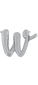 34723SP Script Letter "w" Silver