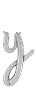 34725SP Script Letter "y" Silver
