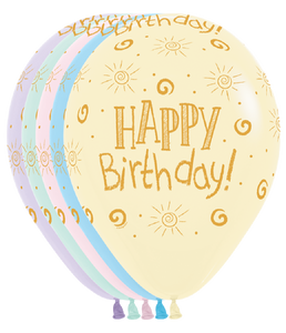 53302 Pastel Gold Birthday 11" Round