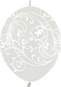 54545 Filigree Crystal Clear 12" Link-O-Loon Balloons (50ct)
