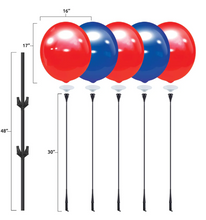 Load image into Gallery viewer, BalloonBobber® 5-Balloon Cluster Pole Kit with Ground Mount
