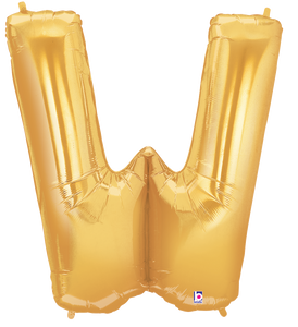 15924GP Megaloons® Letter W Gold