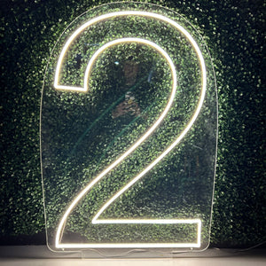 Number 2 Neon Sign Rental