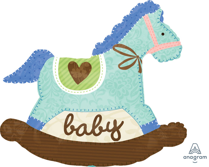 24575 Baby Blue Rocking Horse
