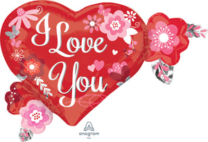 31833 I Love You Heart Flowers