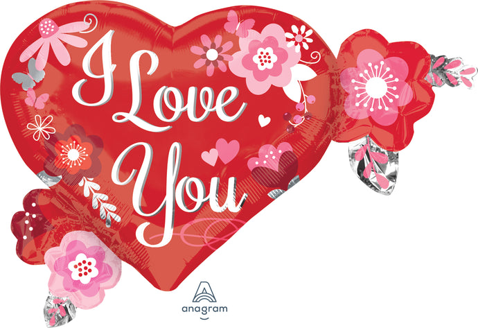 31833 I Love You Heart Flowers