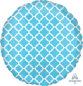 32660 Blue and White Quatrefoil
