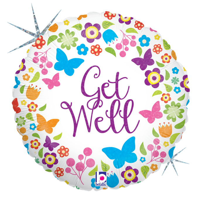 36154 Butterflies & Flowers Get Well