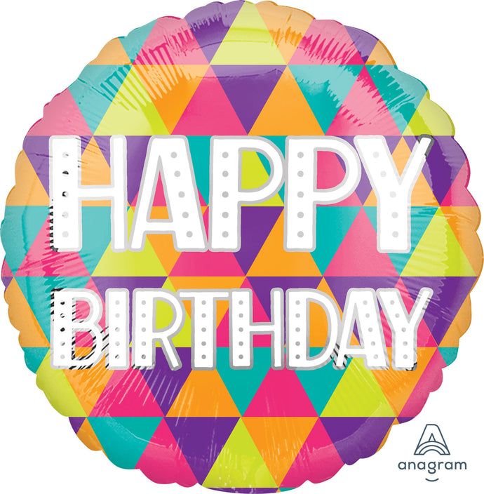 39629 Colorful Triangles Happy Birthday