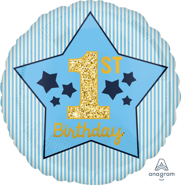 40370 Boy 1st BD Blue & Gold