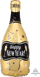 40441 HNY Gold & Black Bubbly Bottle