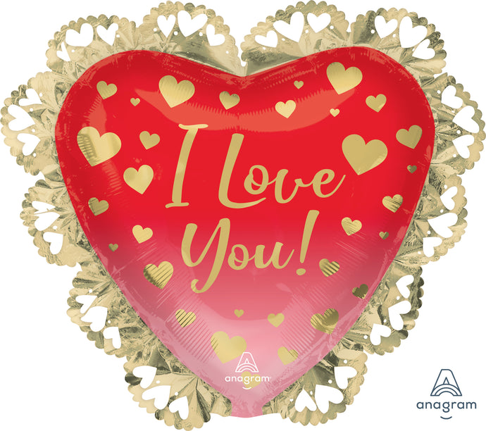 42362 I Love You Ombre & Gold Hearts