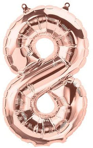 59117 Air Fill Number "8" Rose Gold 16in