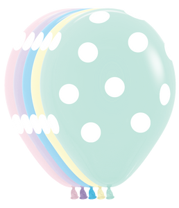 53336 Polka Dots Pastel Matte Assortment 11" Round