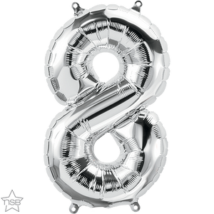 59097 Air Fill Number "8" Silver 16in