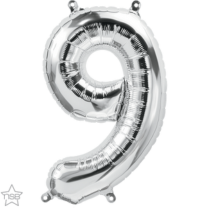 59099 Air Fill Number "9" Silver 16in