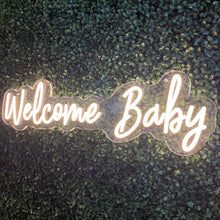Load image into Gallery viewer, Welcome Baby Neon Sign Rental - White
