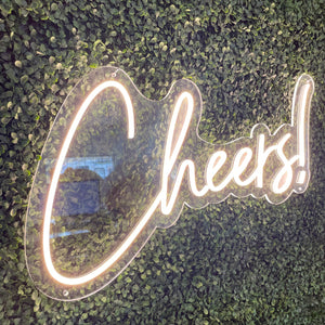 Cheers Neon Sign Rental - White