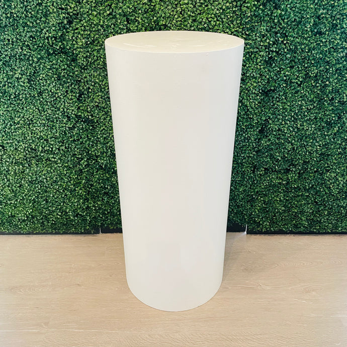 42in Round Plinth Rental - White